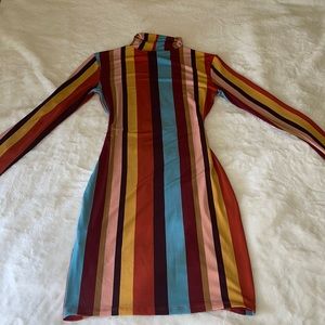 striped 70s retro dress